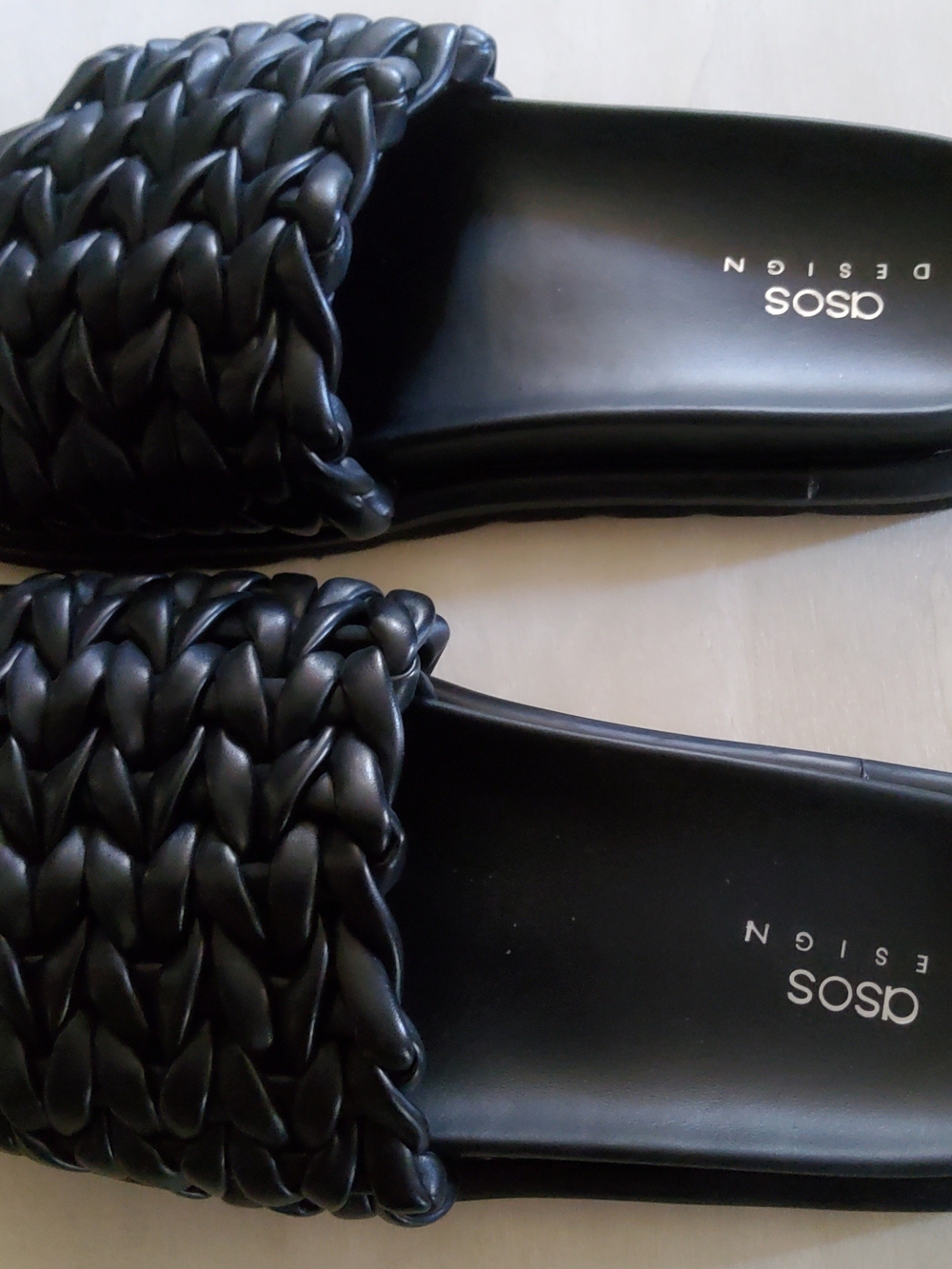 ASOS Black Braided Slide Sandals Sz. 8